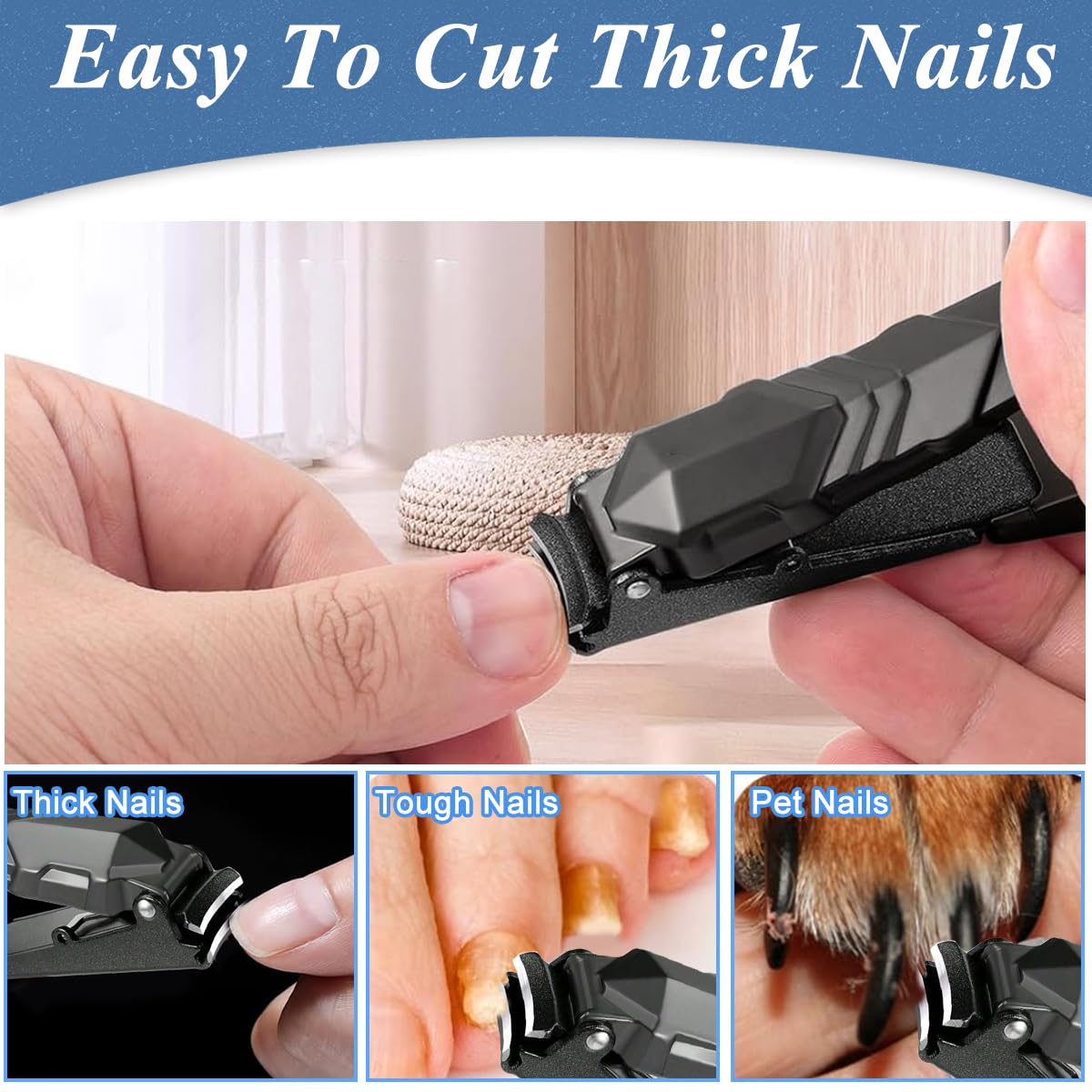 MAYCREATE Nail Cutter for Adults Stainless Steel Nail Clipper for Tough Nails Thick Nails, Anti-splash mini Nail Cutter MAYCREATE Nail Cutter for Adults Stainless Steel Nail Clipper for Tough Nails Thick Nails, Anti-splash mini Nail Cutter
